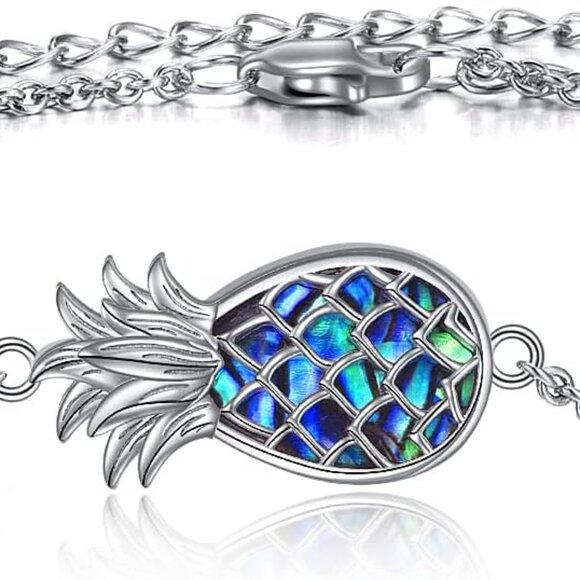Sterling Silver Pineapple Bracelet Pineapple Pendant Jewelry Mother‘s Day Gift f